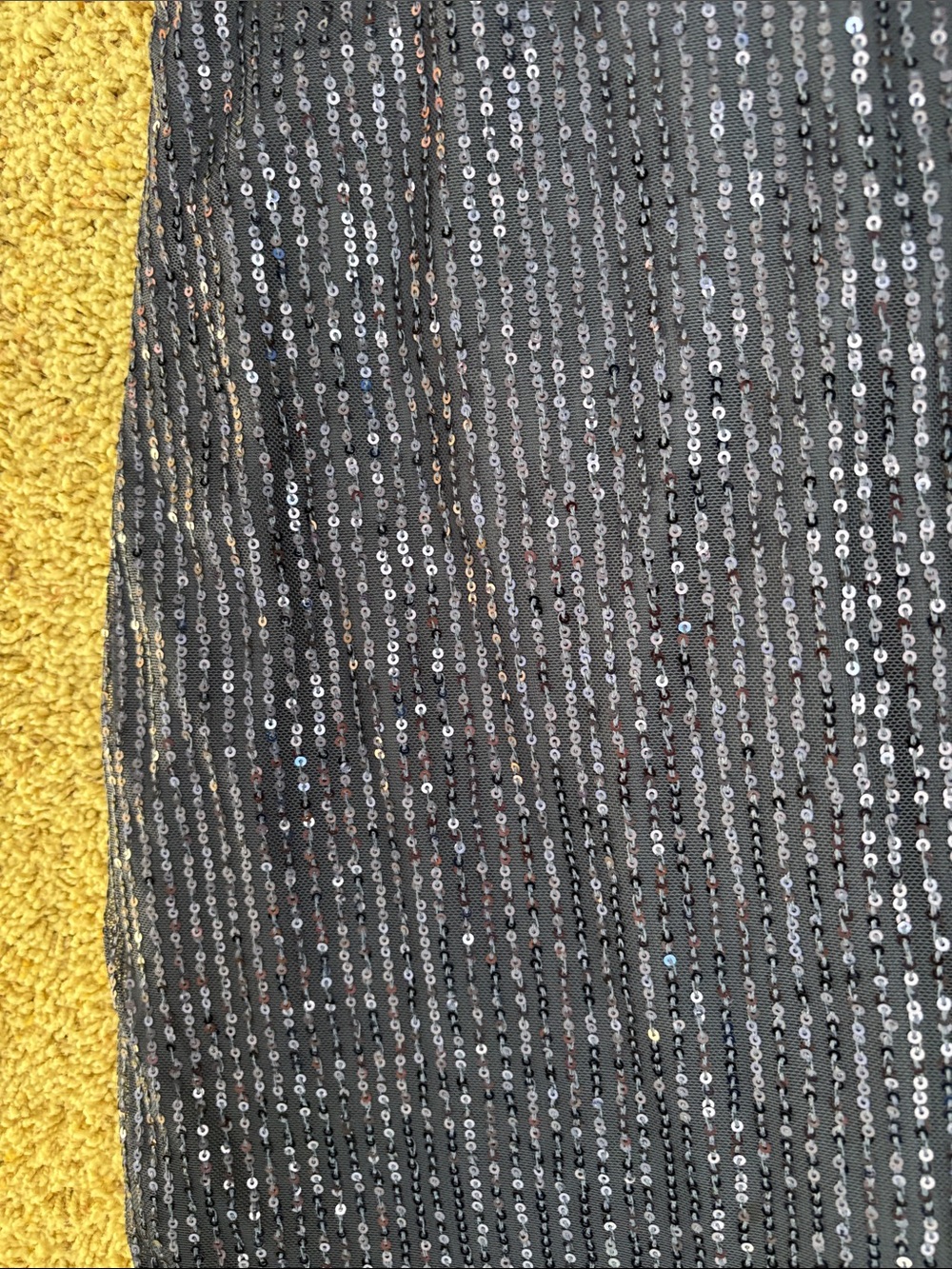 Navy Blue Sequin Strapless Mini Dress with Back Sash Tie - Picture 5 of 7